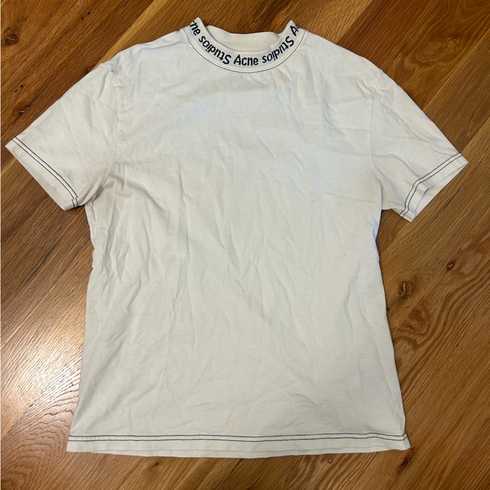 Acne Studios Cream Logo T-Shirt